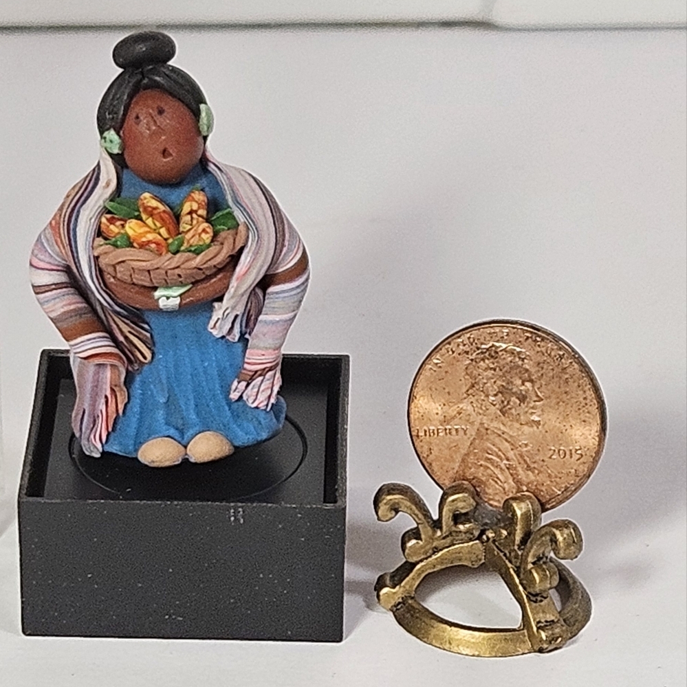 Artist Made Clay Mini Native Figurine